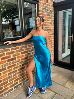Load image into Gallery viewer, Blue Metallic Dress

