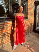 Load image into Gallery viewer, Red Metallic Dress
